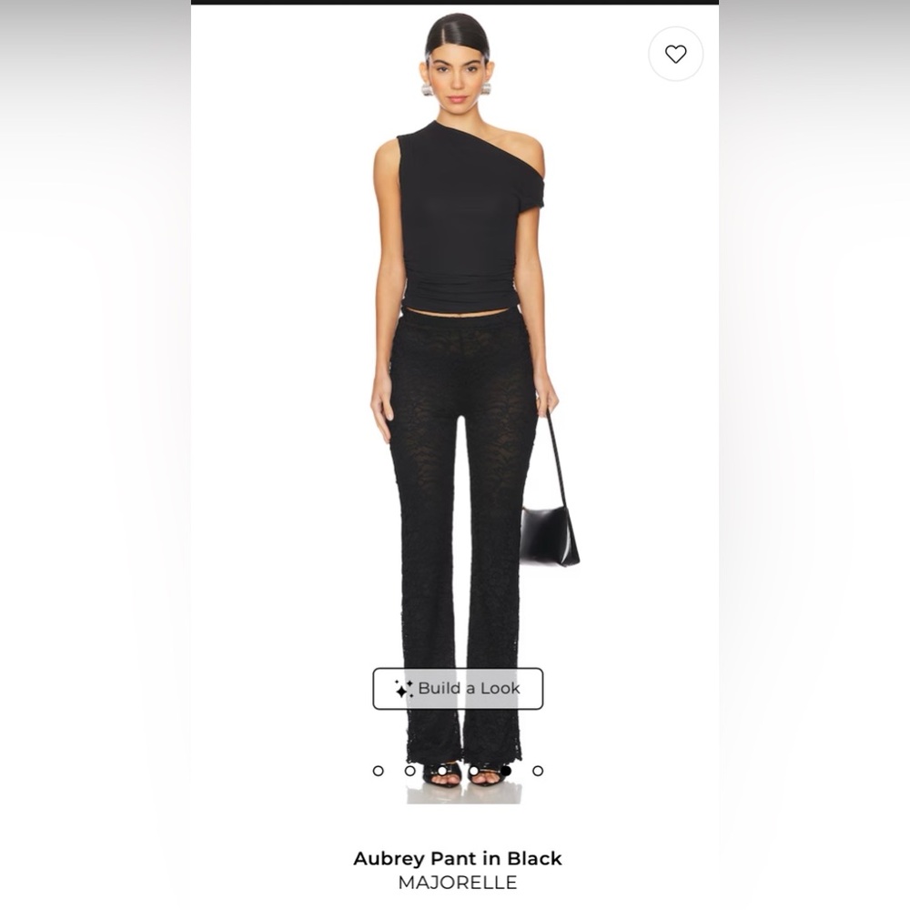 MAJORELLE Black Lace Wide Leg Pants